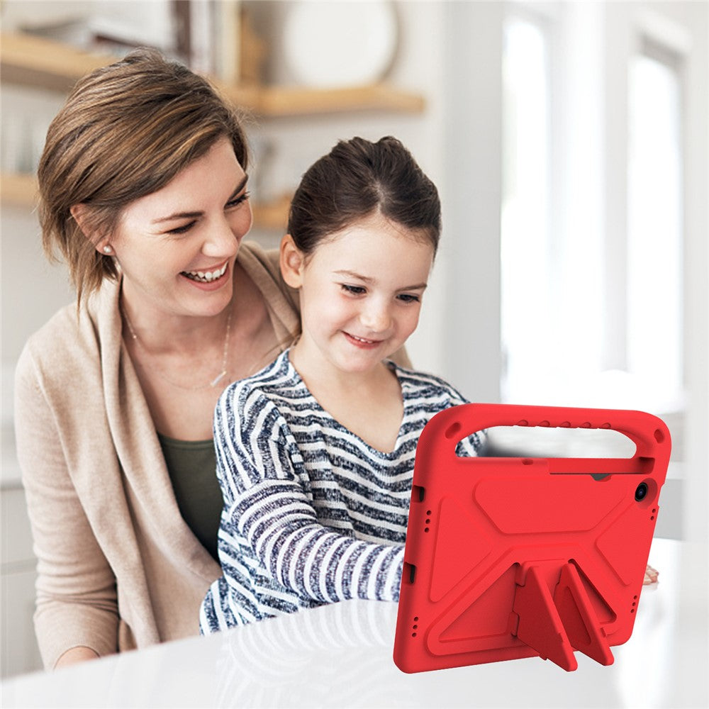 For Lenovo Tab M10 Plus (3rd Gen) / Xiaoxin Pad 2022 10.6 inch Anti-fall EVA Tablet Case Kickstand Hand Grip Scratch-resistant Portable Tablet Cover - Red