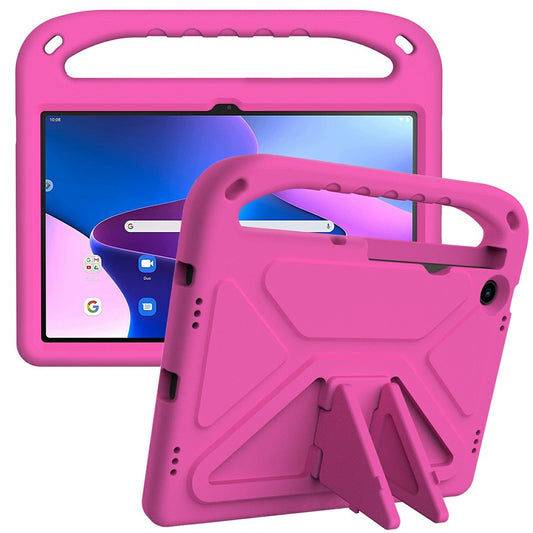 For Lenovo Tab M10 Plus (3rd Gen) / Xiaoxin Pad 2022 10.6 inch Anti-fall EVA Tablet Case Kickstand Hand Grip Scratch-resistant Portable Tablet Cover - Rose