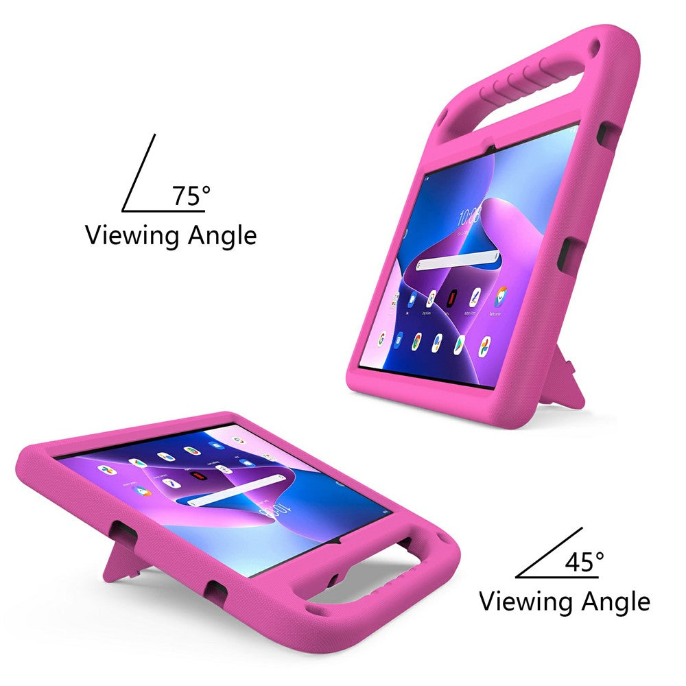 For Lenovo Tab M10 Plus (3rd Gen) / Xiaoxin Pad 2022 10.6 inch Anti-fall EVA Tablet Case Kickstand Hand Grip Scratch-resistant Portable Tablet Cover - Rose
