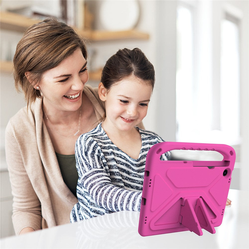 For Lenovo Tab M10 Plus (3rd Gen) / Xiaoxin Pad 2022 10.6 inch Anti-fall EVA Tablet Case Kickstand Hand Grip Scratch-resistant Portable Tablet Cover - Rose