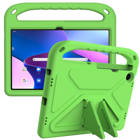 For Lenovo Tab M10 Plus (3rd Gen) / Xiaoxin Pad 2022 10.6 inch Anti-fall EVA Tablet Case Kickstand Hand Grip Scratch-resistant Portable Tablet Cover - Green