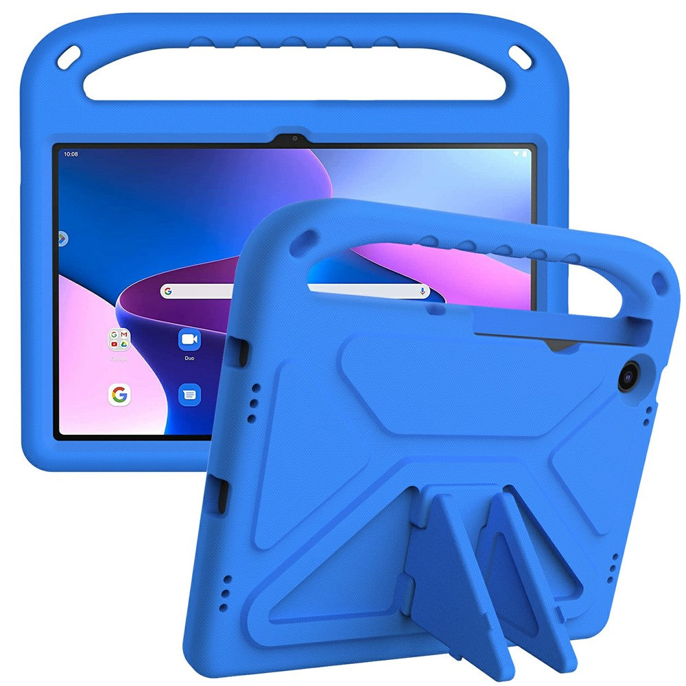 For Lenovo Tab M10 Plus (3rd Gen) / Xiaoxin Pad 2022 10.6 inch Anti-fall EVA Tablet Case Kickstand Hand Grip Scratch-resistant Portable Tablet Cover - Blue
