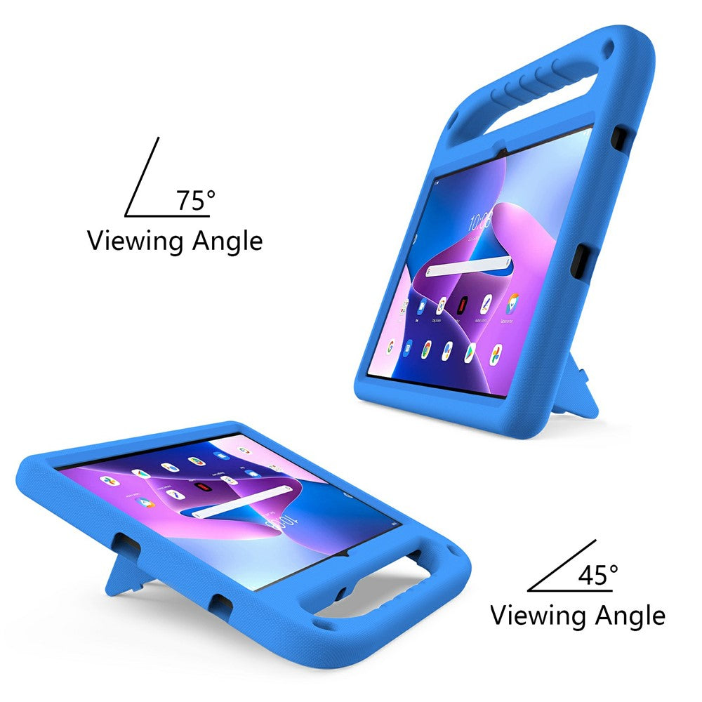For Lenovo Tab M10 Plus (3rd Gen) / Xiaoxin Pad 2022 10.6 inch Anti-fall EVA Tablet Case Kickstand Hand Grip Scratch-resistant Portable Tablet Cover - Blue