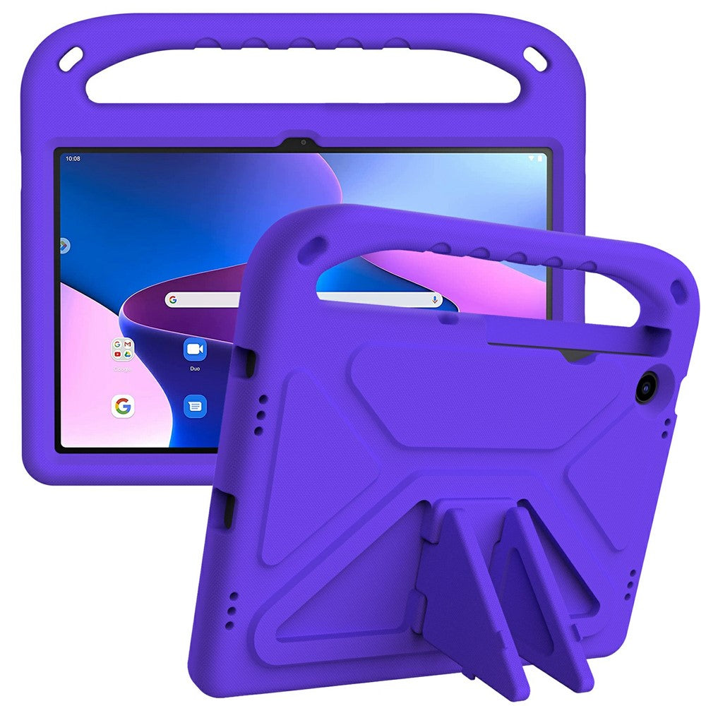 For Lenovo Tab M10 Plus (3rd Gen) / Xiaoxin Pad 2022 10.6 inch Anti-fall EVA Tablet Case Kickstand Hand Grip Scratch-resistant Portable Tablet Cover - Purple