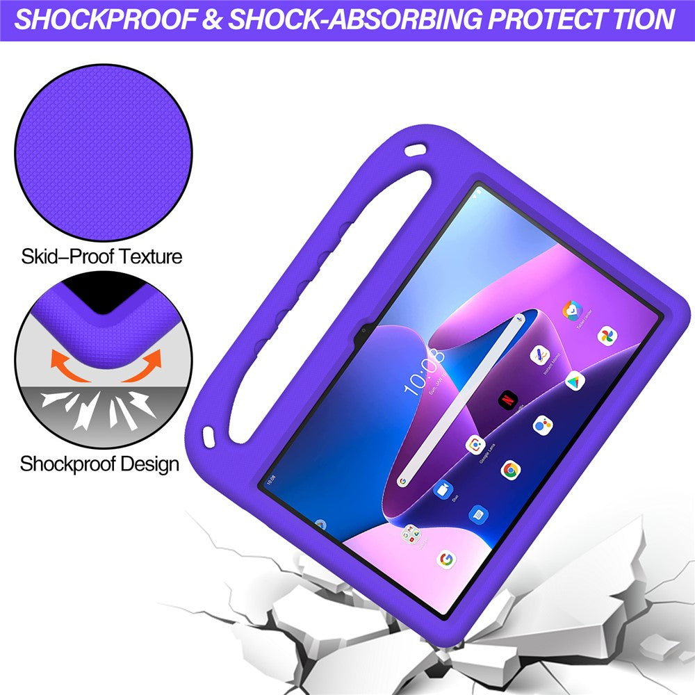 For Lenovo Tab M10 Plus (3rd Gen) / Xiaoxin Pad 2022 10.6 inch Anti-fall EVA Tablet Case Kickstand Hand Grip Scratch-resistant Portable Tablet Cover - Purple