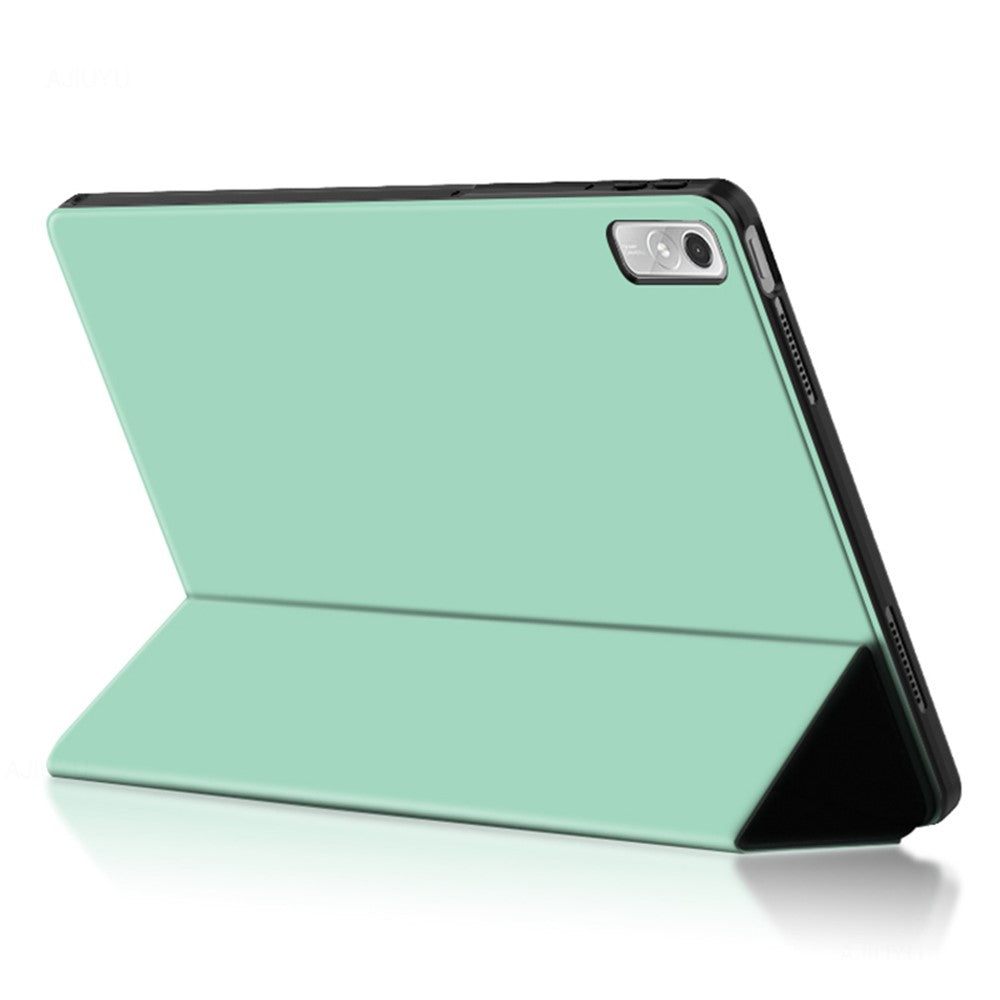 For Lenovo Tab P11 Gen 2 Trifold Stand Tablet Case PU Leather Soft TPU Full-Body Protective Cover - Green