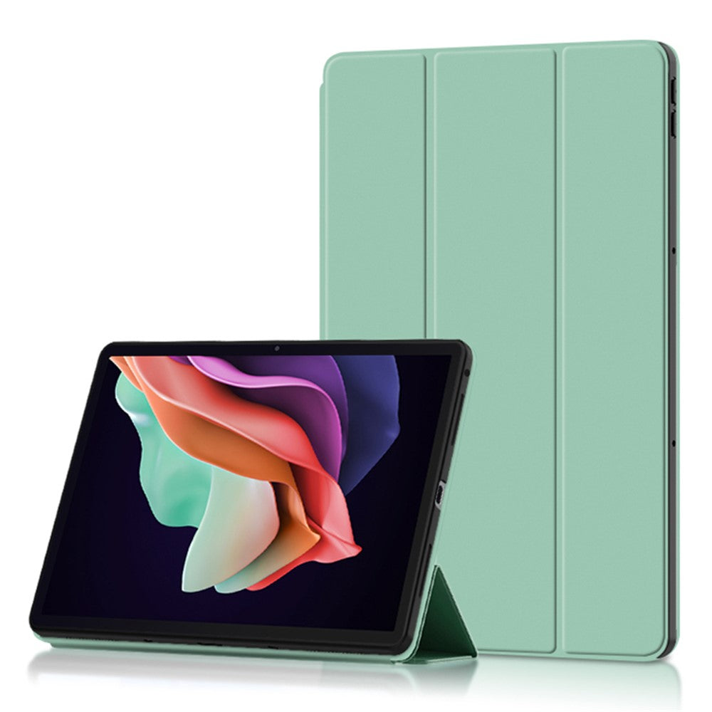 For Lenovo Tab P11 Gen 2 Trifold Stand Tablet Case PU Leather Soft TPU Full-Body Protective Cover - Green