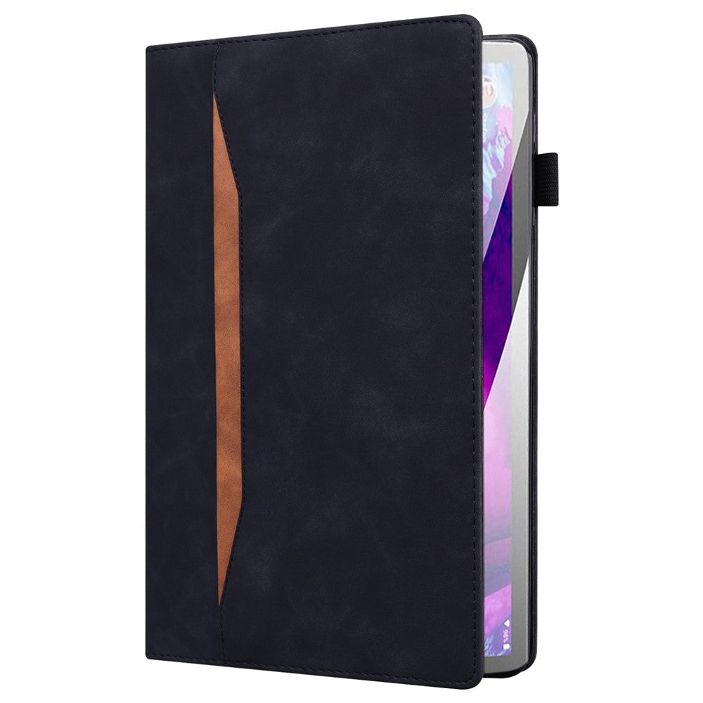 For Lenovo Pad Plus 2023 11.5-inch Business Folio Stand Wallet Case Drop-proof PU Leather Tablet Cover with Elastic Band and Pencil Holder - Black
