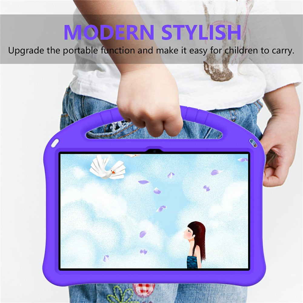 Tablet Case for Lenovo Tab P11 Pro Gen 2, Portable Handle Foldable Kickstand Shockproof EVA Protective Cover - Purple