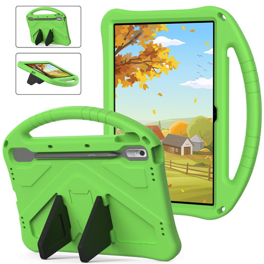 Tablet Case for Lenovo Tab P11 Pro Gen 2, Portable Handle Foldable Kickstand Shockproof EVA Protective Cover - Green