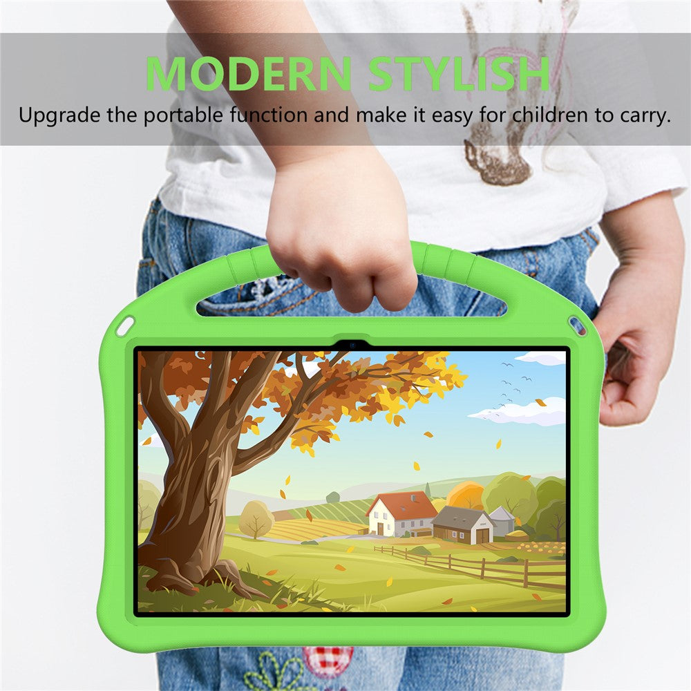 Tablet Case for Lenovo Tab P11 Pro Gen 2, Portable Handle Foldable Kickstand Shockproof EVA Protective Cover - Green