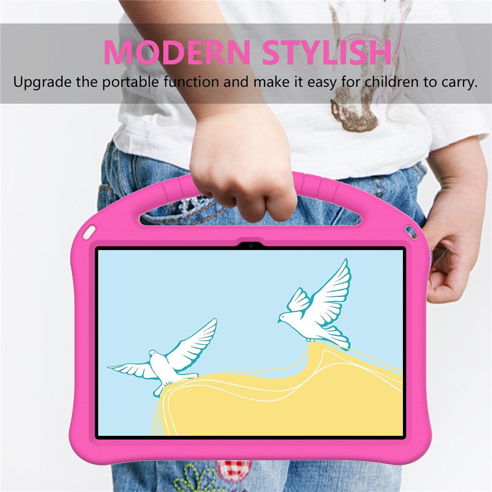 Tablet Case for Lenovo Tab P11 Pro Gen 2, Portable Handle Foldable Kickstand Shockproof EVA Protective Cover - Rose