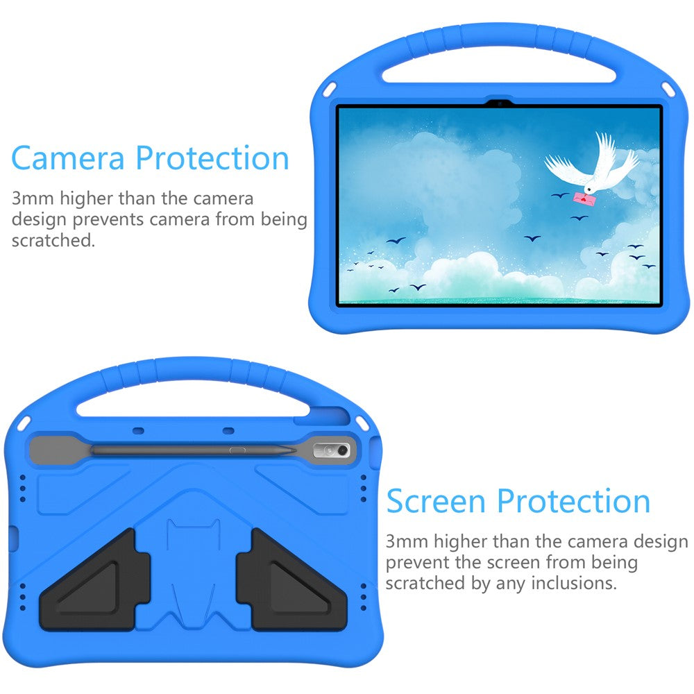 Tablet Case for Lenovo Tab P11 Pro Gen 2, Portable Handle Foldable Kickstand Shockproof EVA Protective Cover - Blue