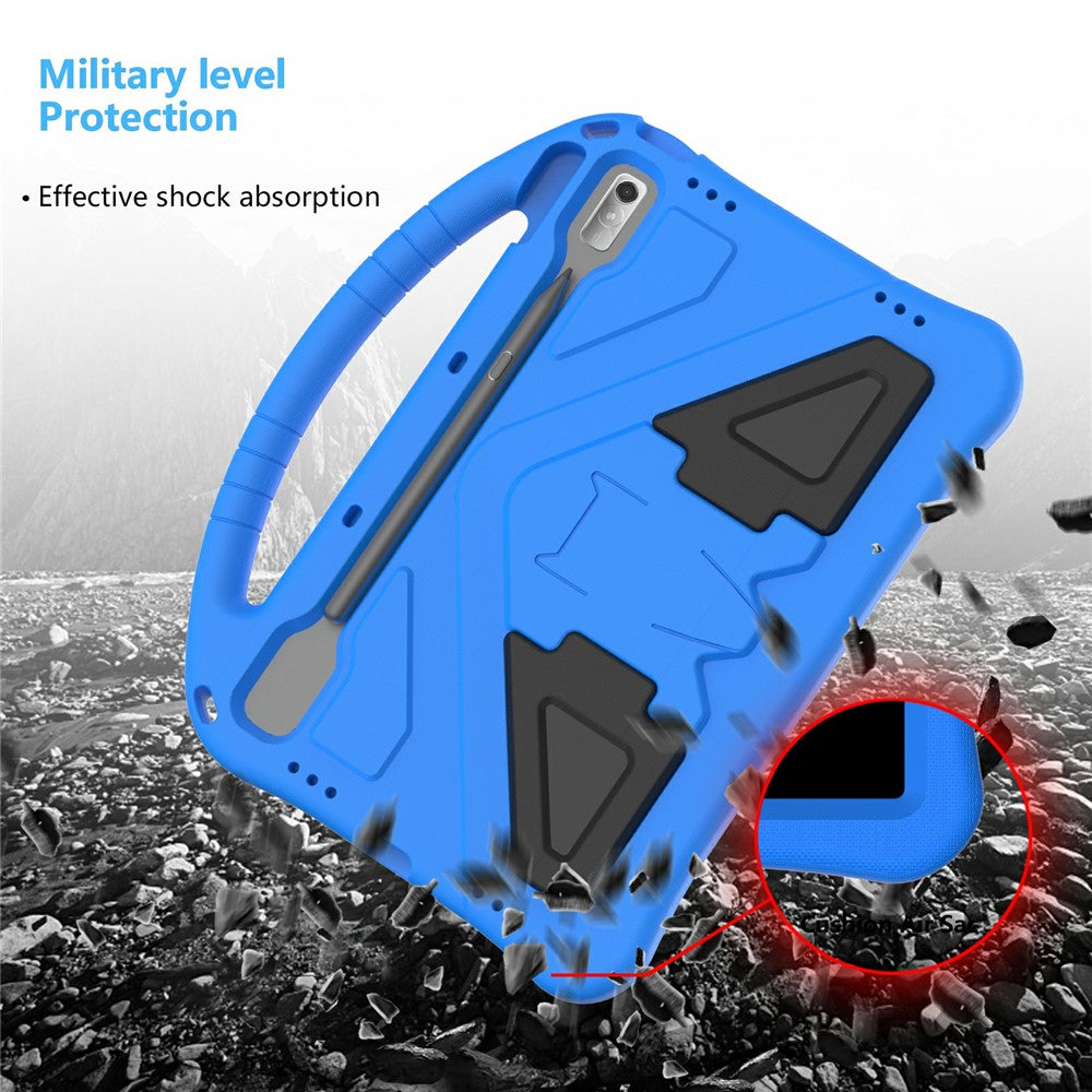Tablet Case for Lenovo Tab P11 Pro Gen 2, Portable Handle Foldable Kickstand Shockproof EVA Protective Cover - Blue