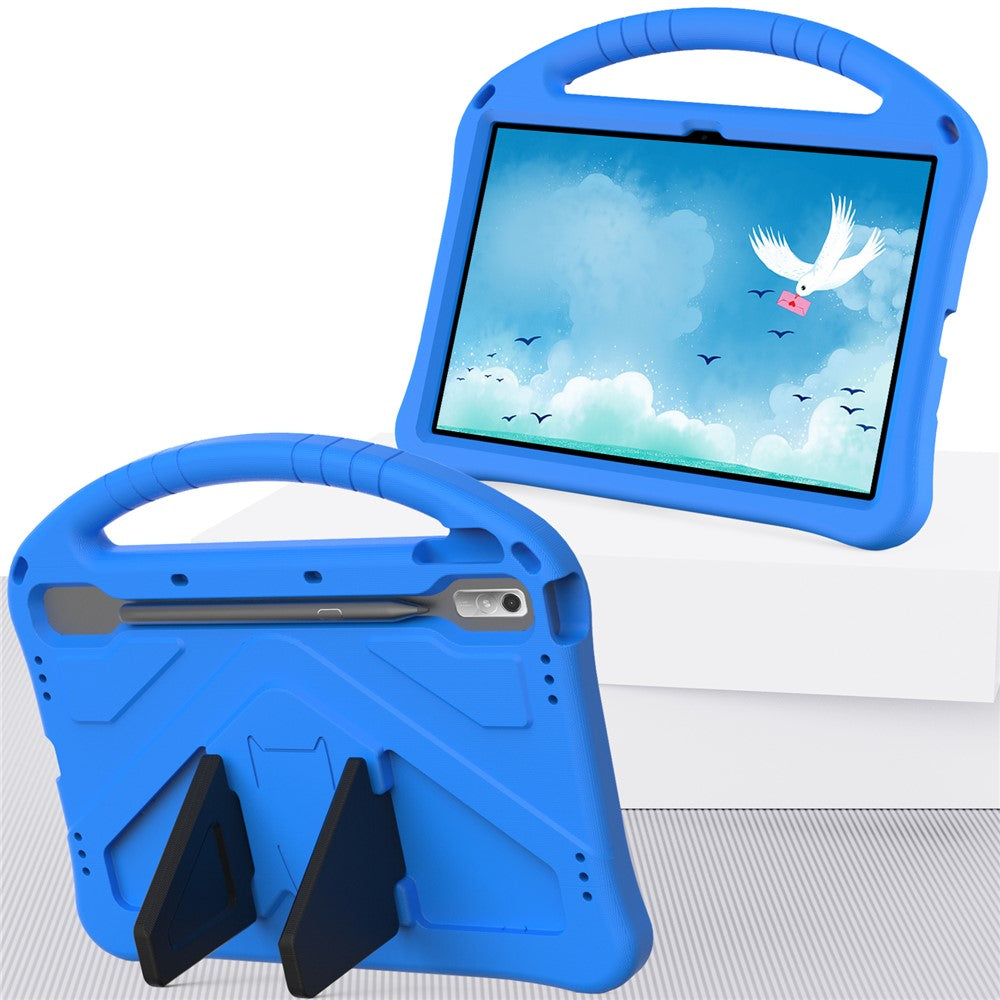 Tablet Case for Lenovo Tab P11 Pro Gen 2, Portable Handle Foldable Kickstand Shockproof EVA Protective Cover - Blue