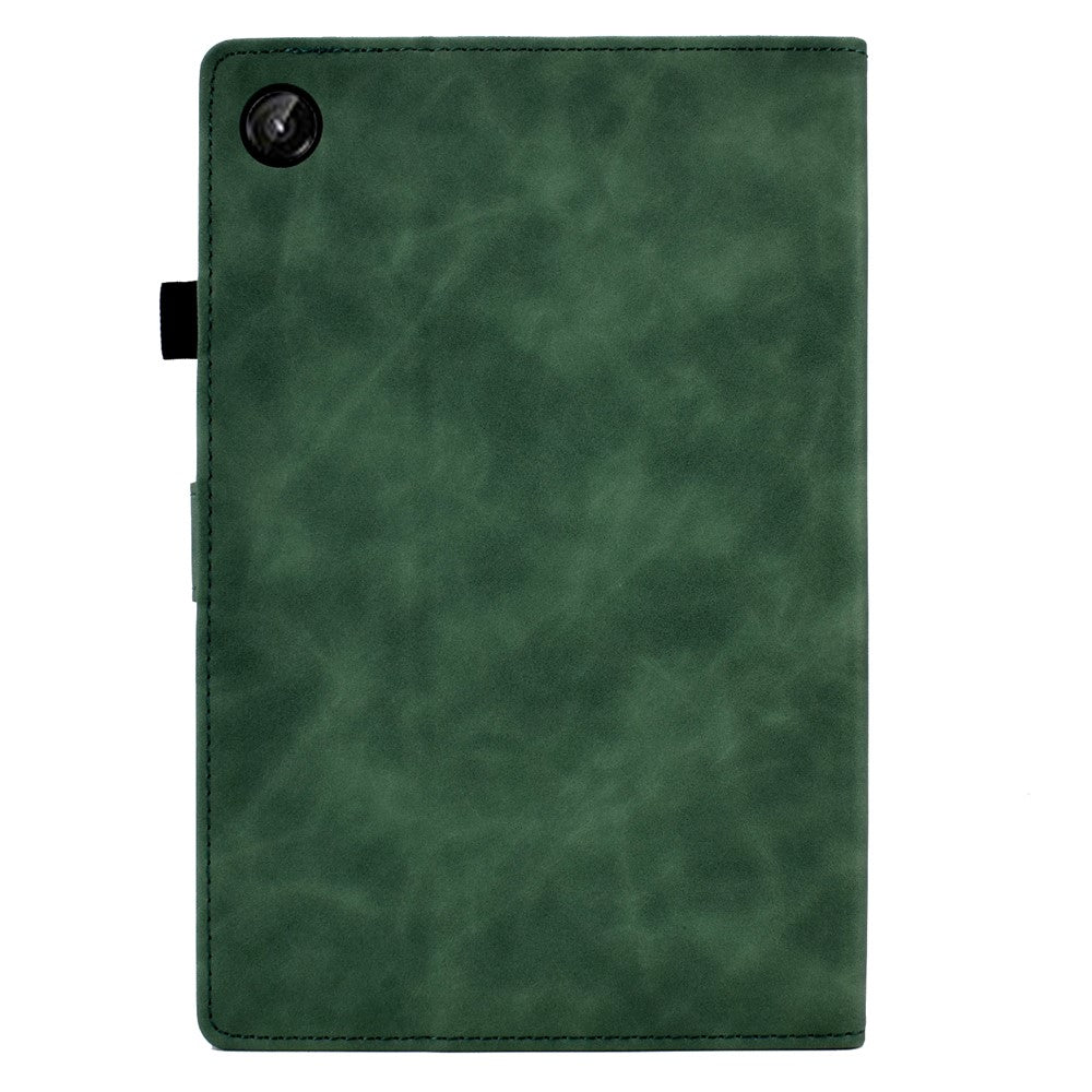 For Lenovo Tab M10 Plus (3rd Gen) / Xiaoxin Pad 2022 10.6 inch PU Leather Butterfly Flower Pattern Imprinted Tablet Cover Stitching Line Stand Smart Protective Case with Card Holder - Green