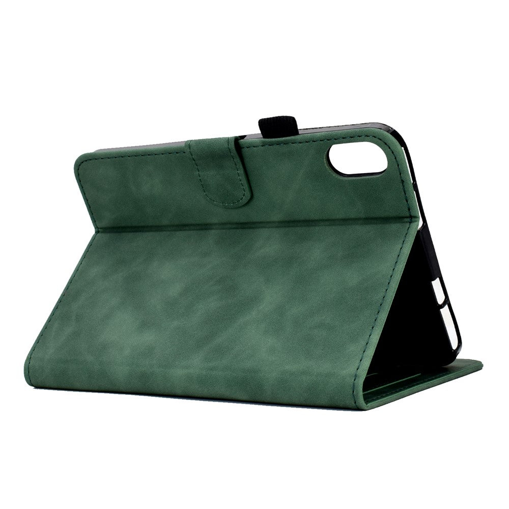 For Lenovo Tab P11 / J606F Butterfly Flower Pattern Imprinted PU Leather Stitching Line  Smart Tablet Cover with Card Holder Stand Shockproof Case - Green