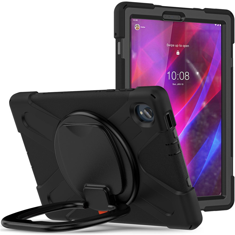 For Lenovo Tab M10 Plus 10.3 inch X606F / 606X / K10 Shockproof Tablet Case Kickstand PC+Silicone Protective Cover - Black