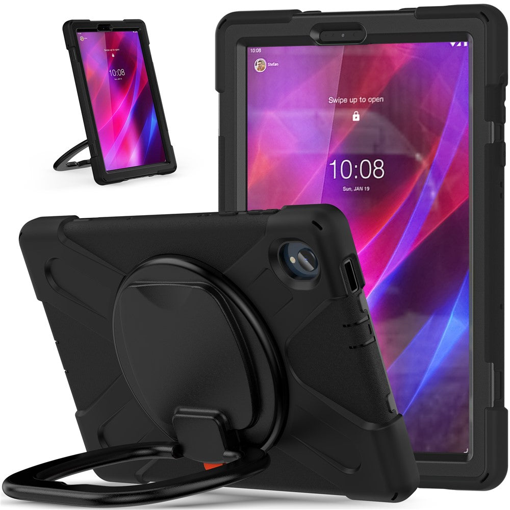 For Lenovo Tab M10 Plus 10.3 inch X606F / 606X / K10 Shockproof Tablet Case Kickstand PC+Silicone Protective Cover - Black
