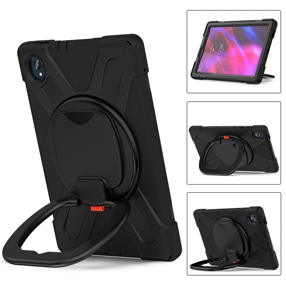 For Lenovo Tab M10 Plus 10.3 inch X606F / 606X / K10 Shockproof Tablet Case Kickstand PC+Silicone Protective Cover - Black