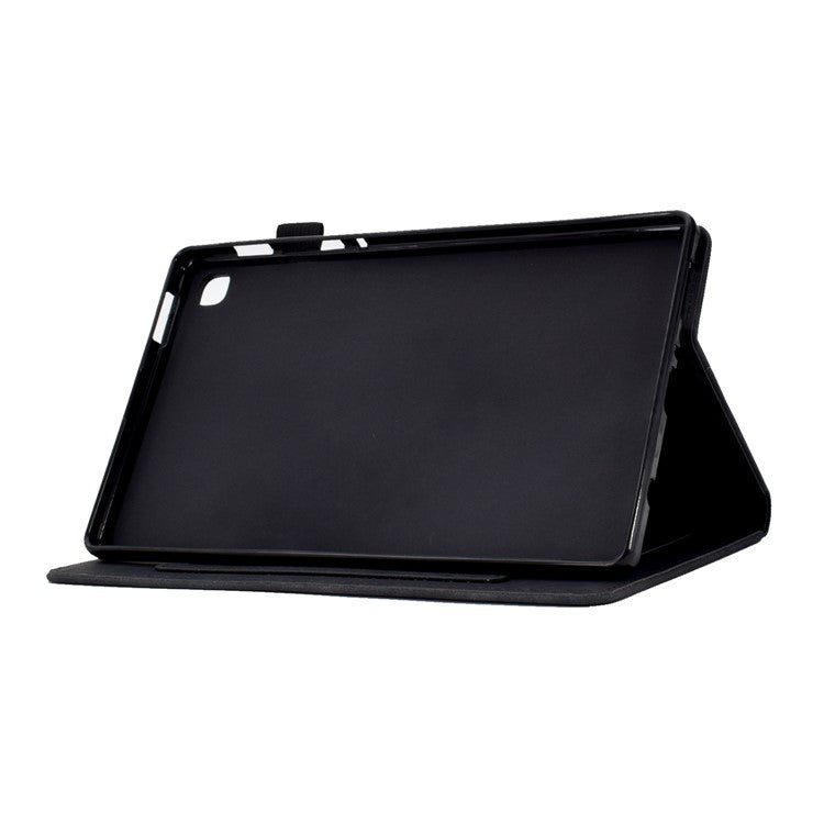 For Samsung Galaxy Tab S6 Lite (2024) / S6 Lite (2022) / S6 Lite (2020) P610 Leather Tablet Cover Tower Bike Butterfly Pattern Stand - Black