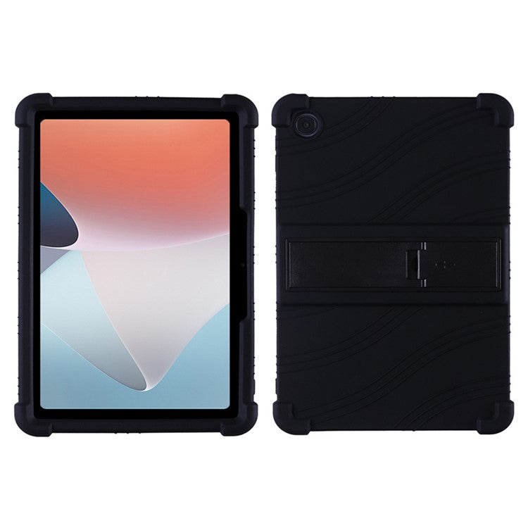 Protective Cover for Oppo Pad Air 10.36-inch 2022 with PC Kickstand, Fall Protection Soft Silicone Tablet Case - Black
