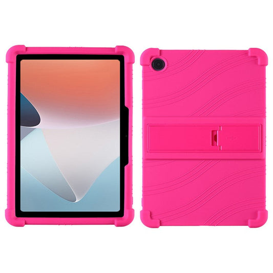 Protective Cover for Oppo Pad Air 10.36-inch 2022 with PC Kickstand, Fall Protection Soft Silicone Tablet Case - Rose