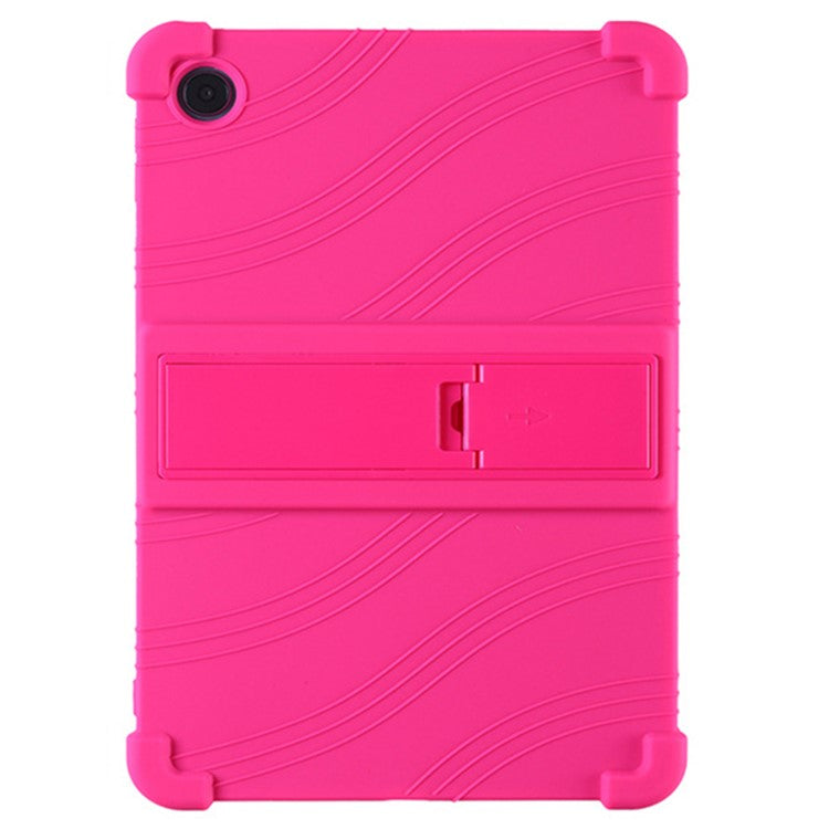 Protective Cover for Oppo Pad Air 10.36-inch 2022 with PC Kickstand, Fall Protection Soft Silicone Tablet Case - Rose
