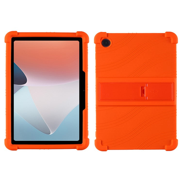 Protective Cover for Oppo Pad Air 10.36-inch 2022 with PC Kickstand, Fall Protection Soft Silicone Tablet Case - Orange