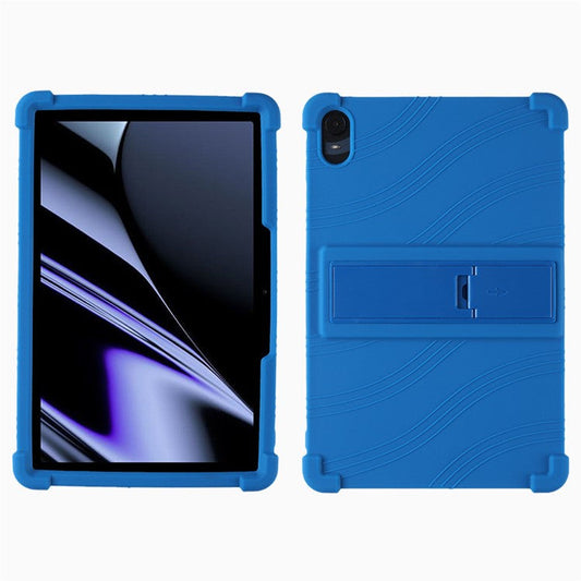 Protective Cover for Oppo Pad 11-inch, Shock-absorbing Soft Silicone Tablet Case with PC Kickstand - Dark Blue