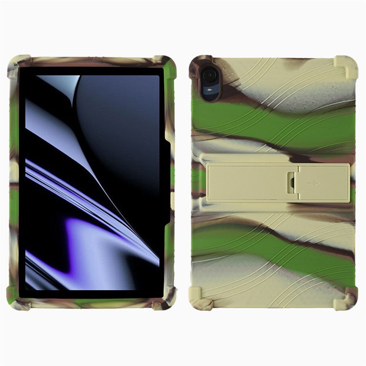 Protective Cover for Oppo Pad 11-inch, Shock-absorbing Soft Silicone Tablet Case with PC Kickstand - Camouflage