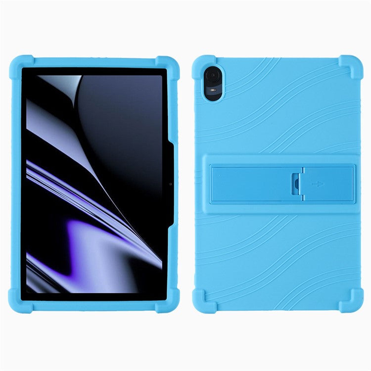 Protective Cover for Oppo Pad 11-inch, Shock-absorbing Soft Silicone Tablet Case with PC Kickstand - Sky Blue