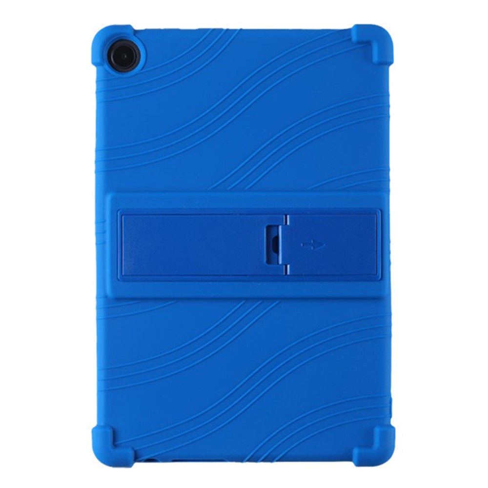 For Lenovo Tab M10 (Gen 3) / TB-328XU Anti-drop Tablet Case Anti-scratch Silicone Tablet Cover with Kickstand - Dark Blue