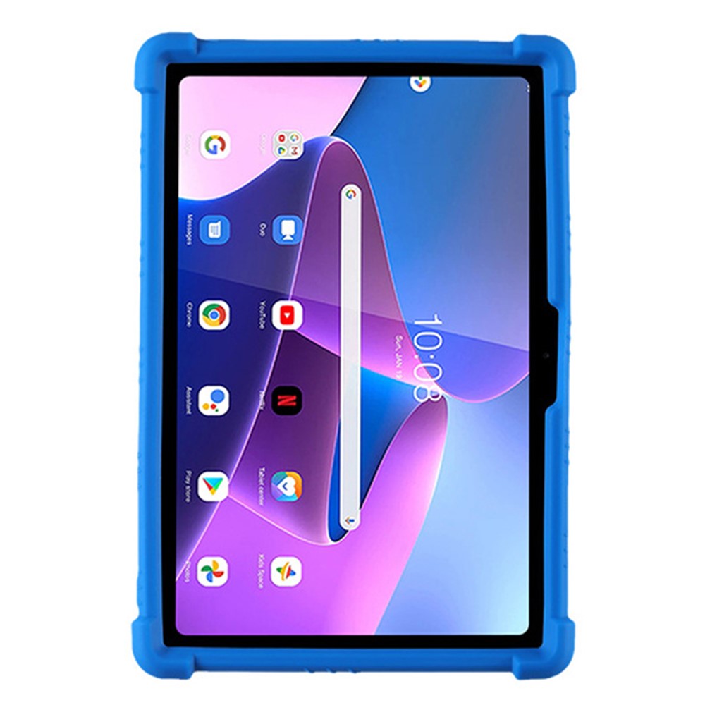 For Lenovo Tab M10 (Gen 3) / TB-328XU Anti-drop Tablet Case Anti-scratch Silicone Tablet Cover with Kickstand - Dark Blue