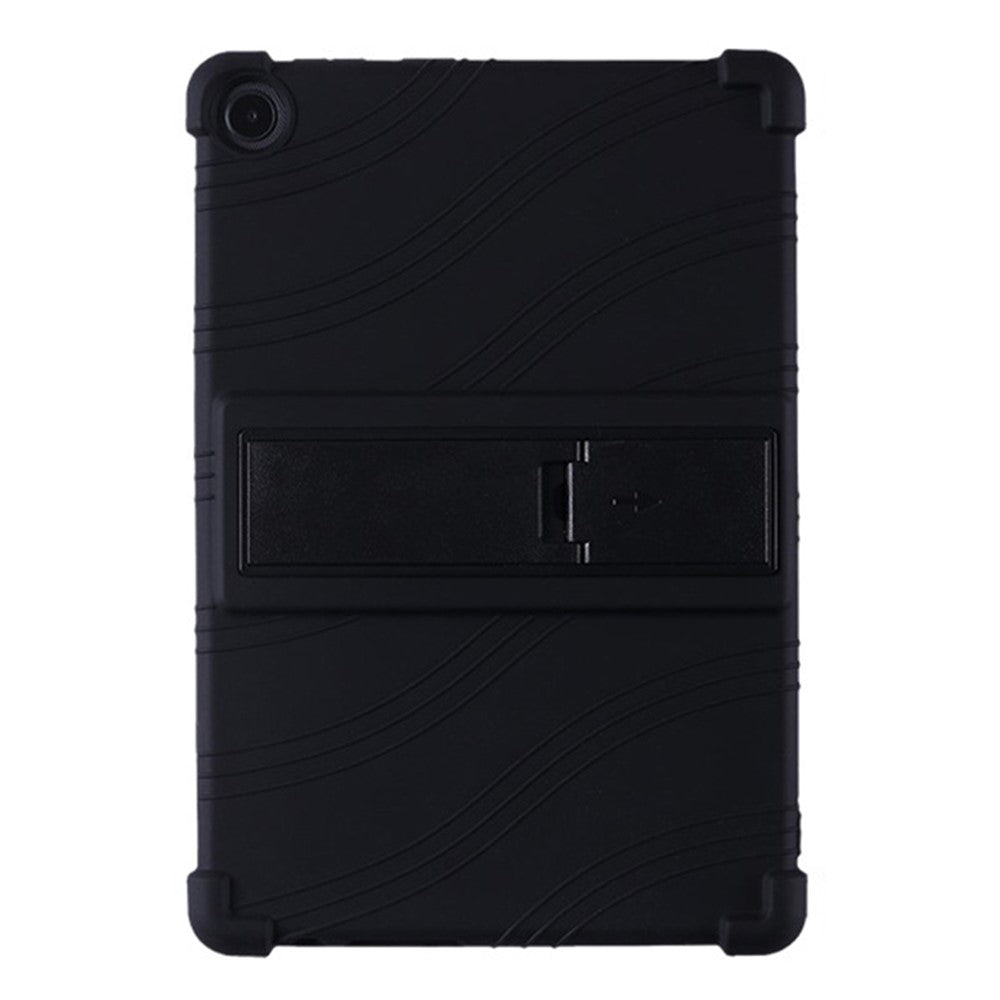For Lenovo Tab M10 (Gen 3) / TB-328XU Anti-drop Tablet Case Anti-scratch Silicone Tablet Cover with Kickstand - Black