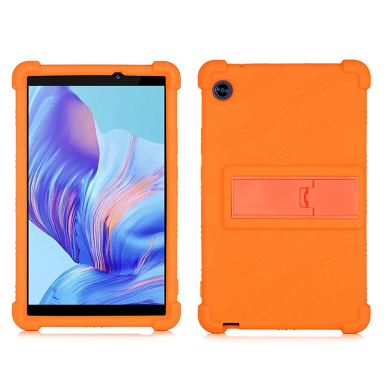 For Honor Tablet X7 Protective Tablet Cover Non-slip Silicone Tablet Case with PC Kickstand - Orange