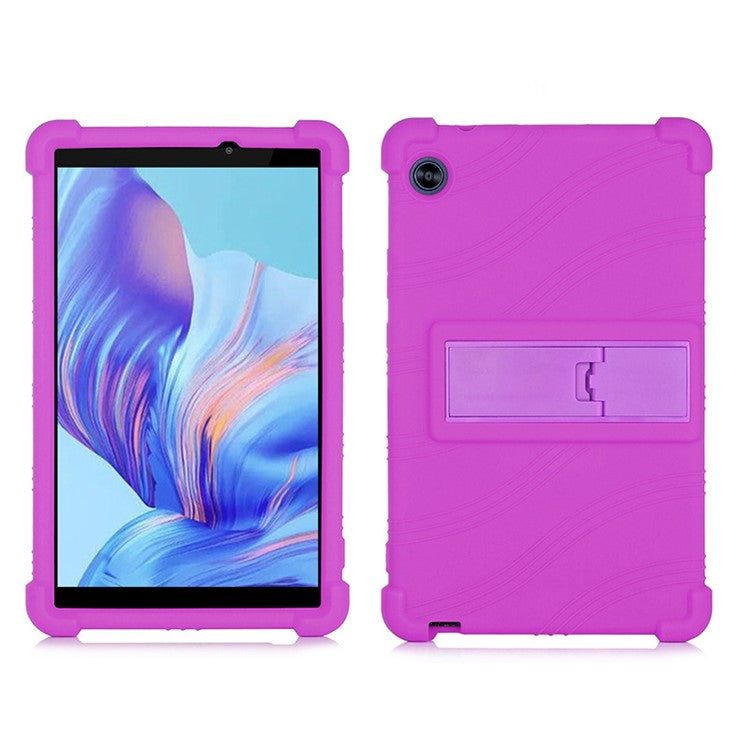 For Honor Tablet X7 Protective Tablet Cover Non-slip Silicone Tablet Case with PC Kickstand - Purple
