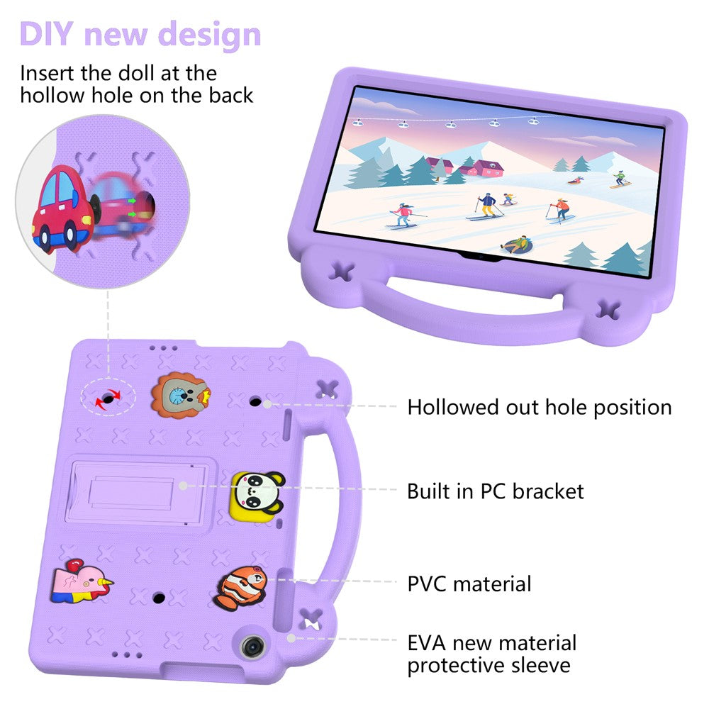 For Lenovo Tab M10 (Gen 3) Drop-proof EVA Protective Tablet Cover Anti-scratch Tablet Case with Kickstand - Purple