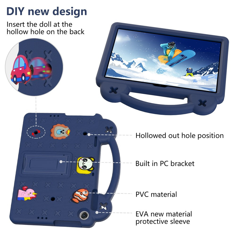For Lenovo Tab M10 (Gen 3) Drop-proof EVA Protective Tablet Cover Anti-scratch Tablet Case with Kickstand - Navy Blue