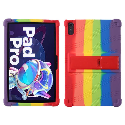 For Lenovo Pad Pro 2022 TB138FC / TB132FU Silicone Tablet Case Multi-Angle Kickstand Protective Cover - Multi-color