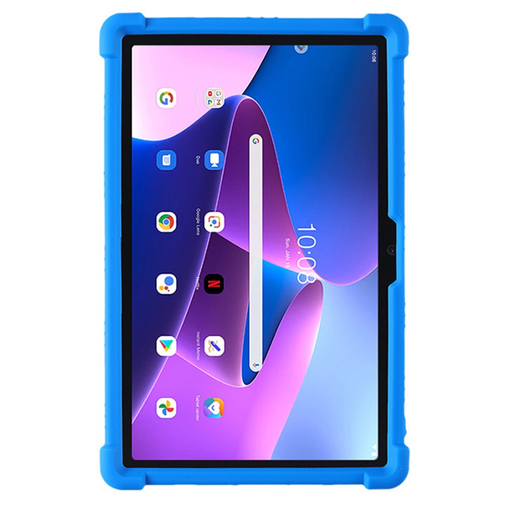 For Lenovo K10 Pro TB226XC / TB-223FC Anti-Slip Silicone Tablet Case Kickstand Shockproof Protective Cover - Dark Blue