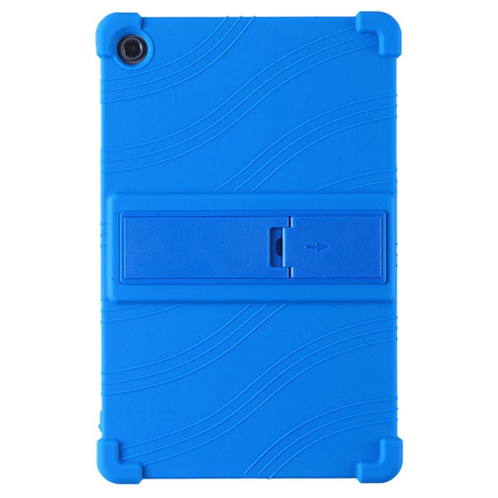 For Lenovo K10 Pro TB226XC / TB-223FC Anti-Slip Silicone Tablet Case Kickstand Shockproof Protective Cover - Dark Blue