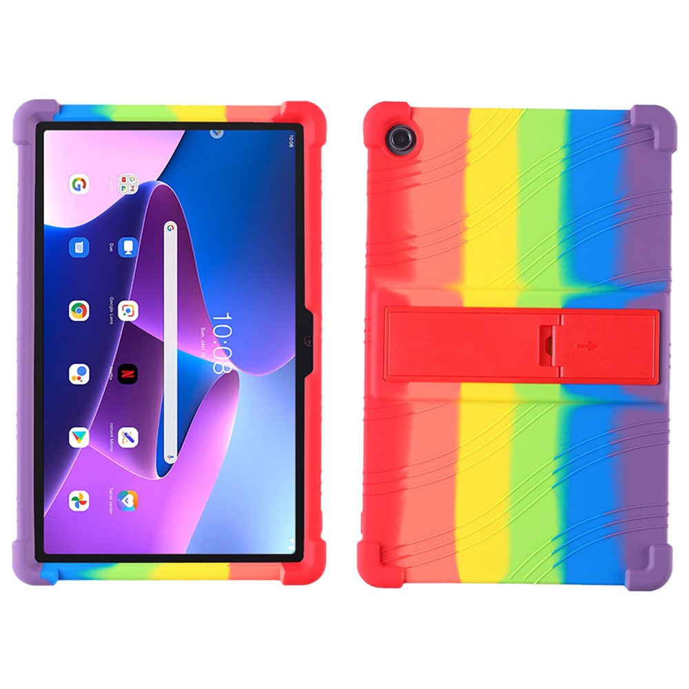 For Lenovo K10 Pro TB226XC / TB-223FC Anti-Slip Silicone Tablet Case Kickstand Shockproof Protective Cover - Multi-color