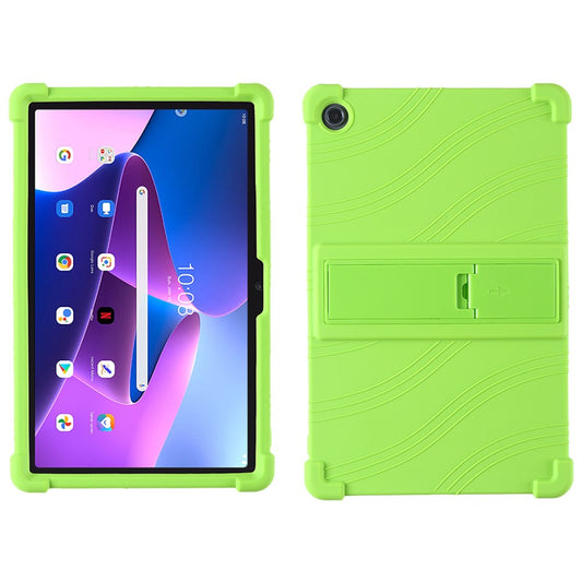 For Lenovo K10 Pro TB226XC / TB-223FC Anti-Slip Silicone Tablet Case Kickstand Shockproof Protective Cover - Green