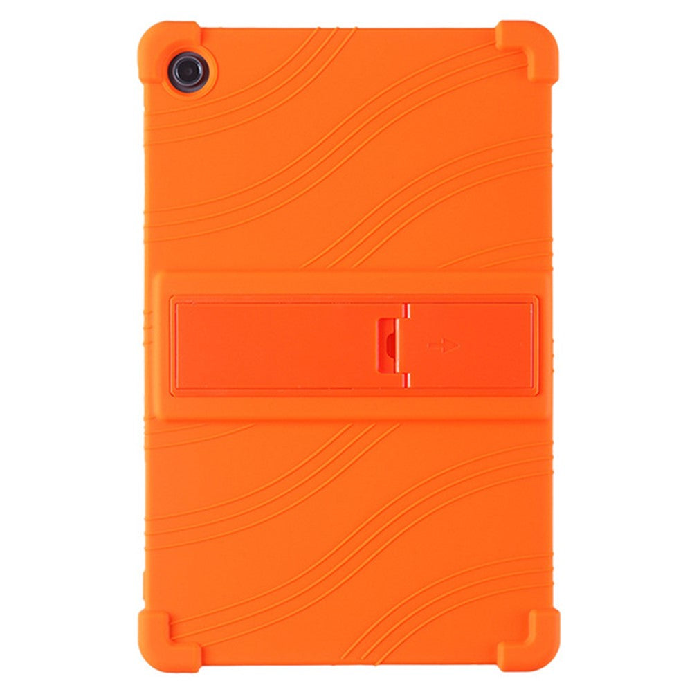 For Lenovo K10 Pro TB226XC / TB-223FC Anti-Slip Silicone Tablet Case Kickstand Shockproof Protective Cover - Orange