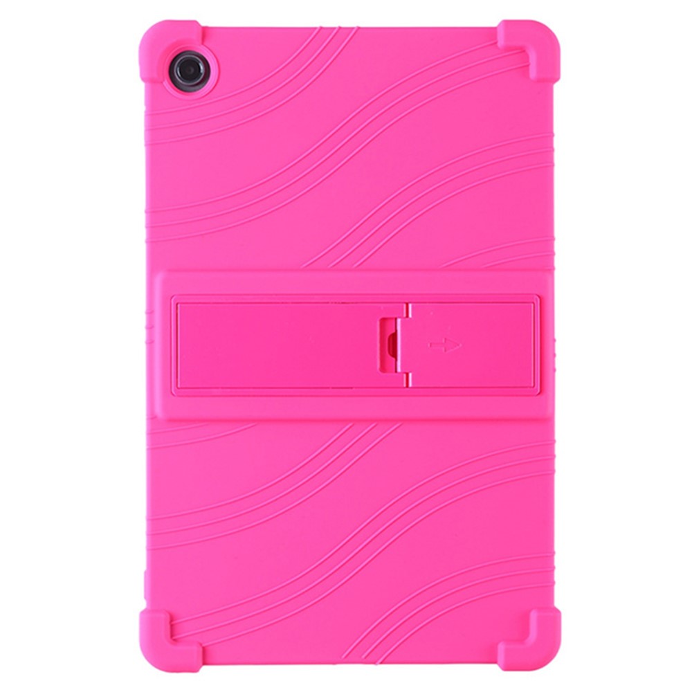 For Lenovo K10 Pro TB226XC / TB-223FC Anti-Slip Silicone Tablet Case Kickstand Shockproof Protective Cover - Rose
