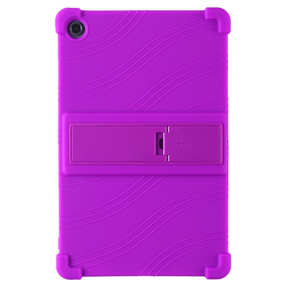 For Lenovo K10 Pro TB226XC / TB-223FC Anti-Slip Silicone Tablet Case Kickstand Shockproof Protective Cover - Purple