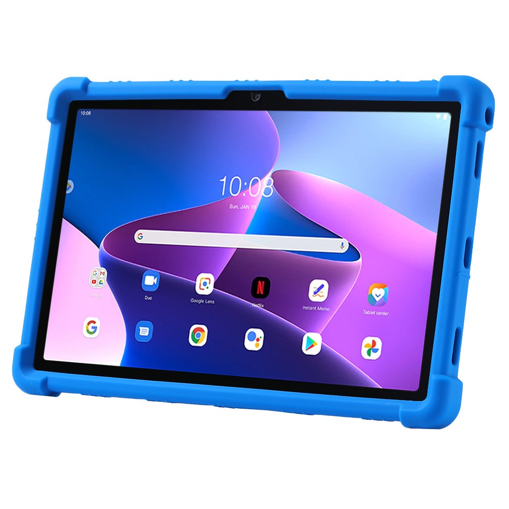 For Lenovo K10 Pro TB226XC / TB-223FC Anti-Slip Silicone Tablet Case Kickstand Shockproof Protective Cover - Red