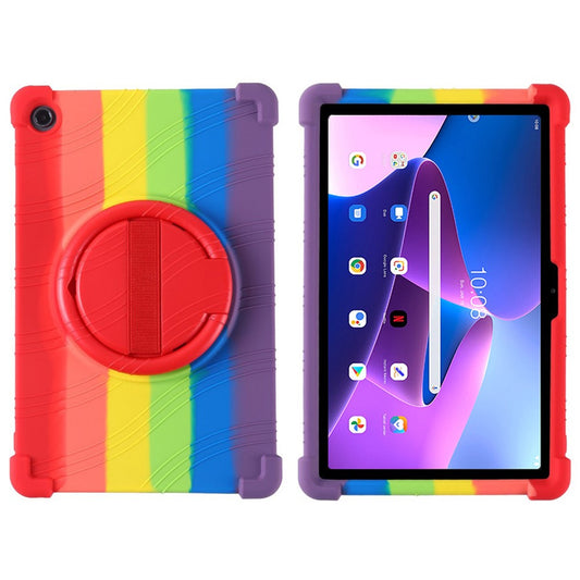 For Lenovo Tab M10 Plus (3rd Gen) / Xiaoxin Pad 2022 10.6 inch 125FU / 128FU Silicone Protective Cover Rotary Hand Grip Kickstand Shockproof Tablet Case - Multi-color