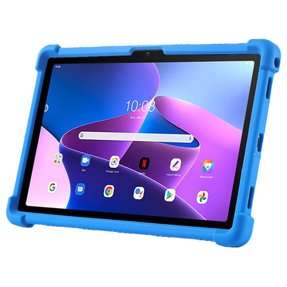 For Lenovo Tab M10 Plus (3rd Gen) / Xiaoxin Pad 2022 10.6 inch 125FU / 128FU Silicone Protective Cover Rotary Hand Grip Kickstand Shockproof Tablet Case - Rose